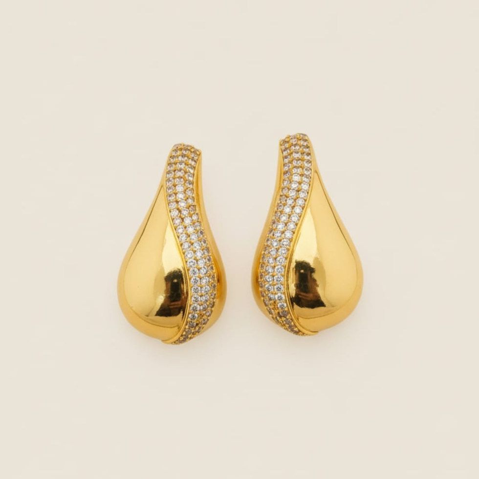 Aurelia Golden Teardrop Earrings from The Party Piece