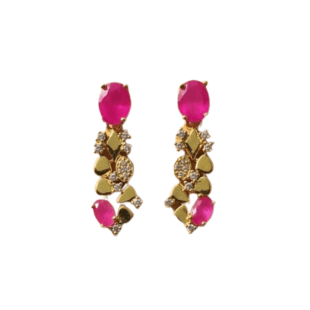 Ruby Geometric Floral Drops with white background 350rs by The Party Piece Brand