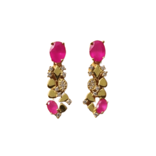 Ruby Geometric Floral Drops with white background 350rs by The Party Piece Brand