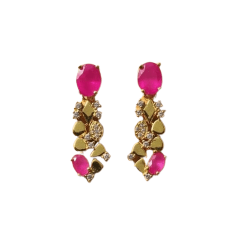 Ruby Geometric Floral Drops with white background 350rs by The Party Piece Brand