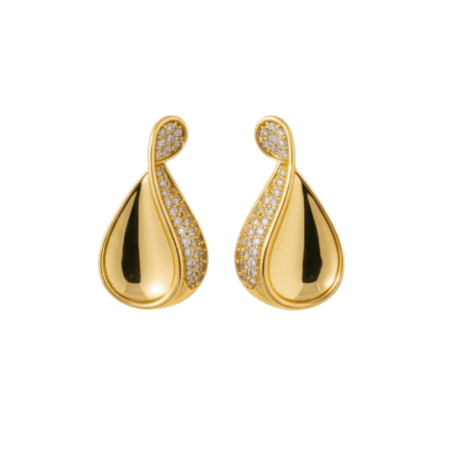 The Gilded Tear earring white background 375rs By The Party Piece Brand