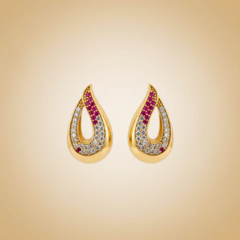 Premium Cascade Drop earring with white background 399rs by the party piece best artificial jewelry brand in india