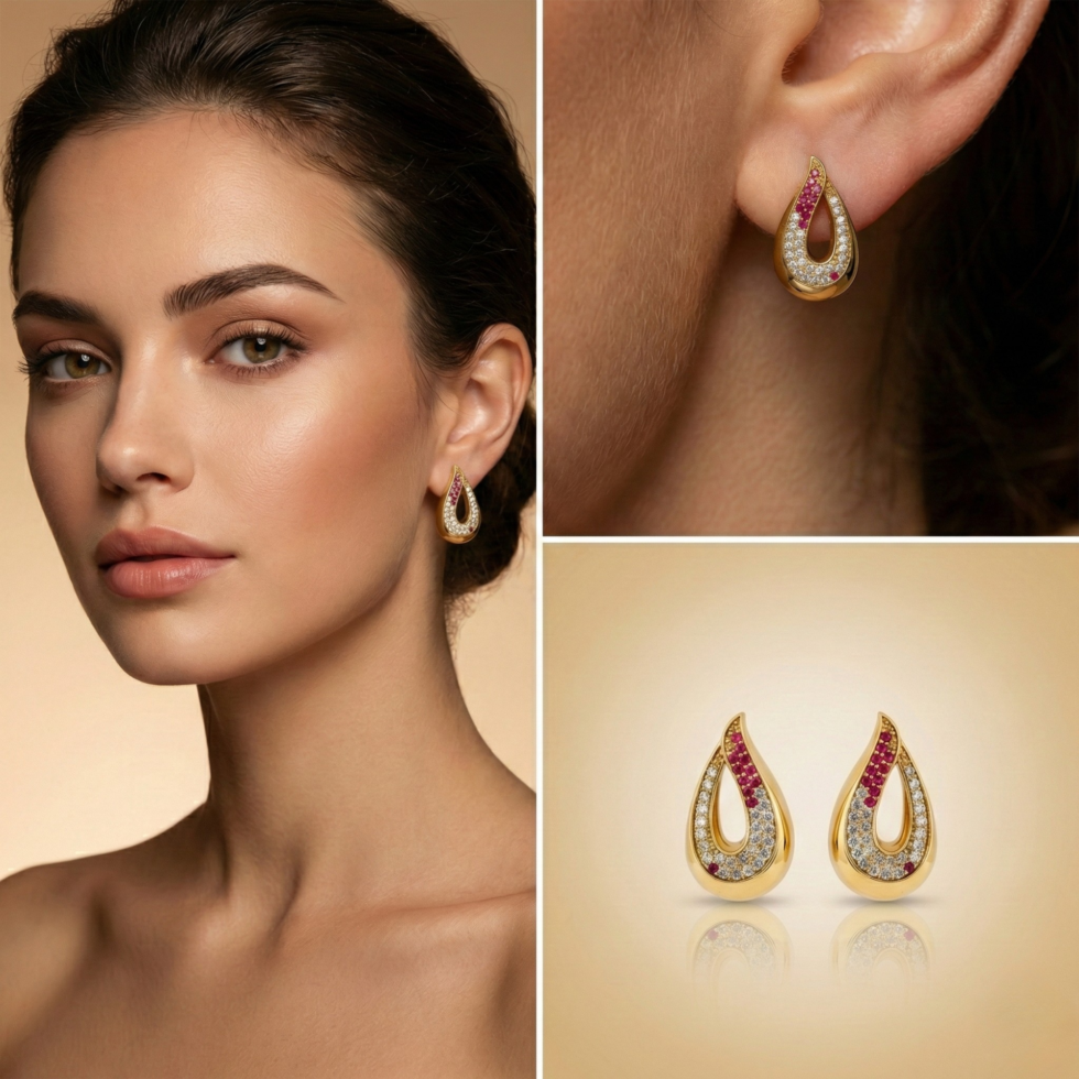 Premium Cascade Drop earring with white background 399rs by the party piece best artificial jewelry brand in india