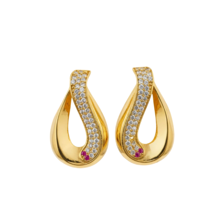 Premium Empress Drop earring with white background 399rs by the party piece best artificial jewelry brand in india
