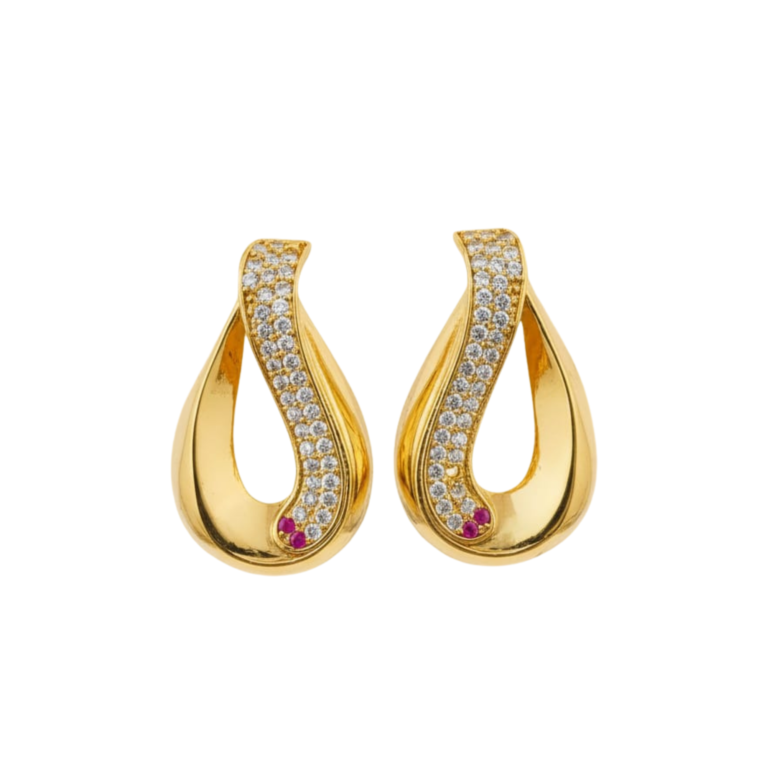Premium Empress Drop earring with white background 399rs by the party piece best artificial jewelry brand in india