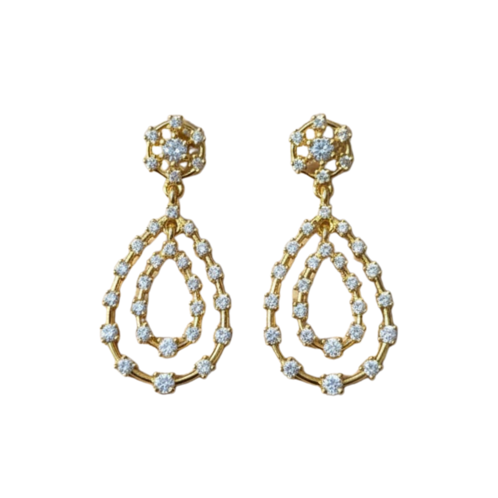 Premium Golden Heritage earring with white background 399rs by the party piece best artificial jewelry brand in indiaPremium Golden Heritage earring with white background 399rs by the party piece best artificial jewelry brand in india