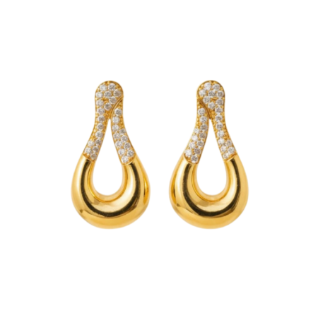premium Liquid Loop earring with white background 385rs by the party piece