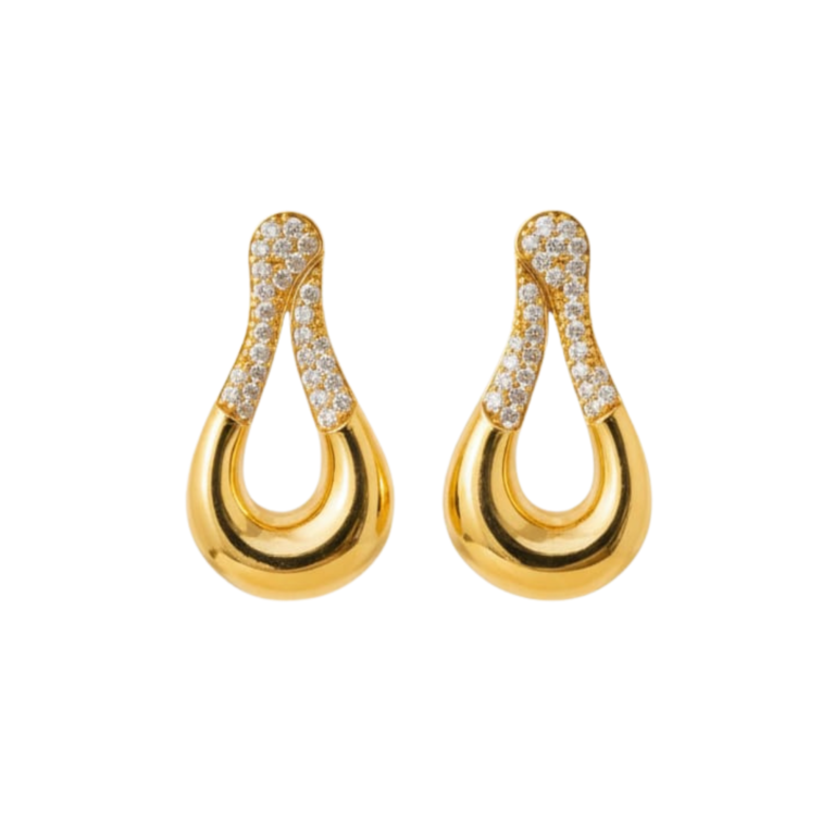 premium Liquid Loop earring with white background 385rs by the party piece